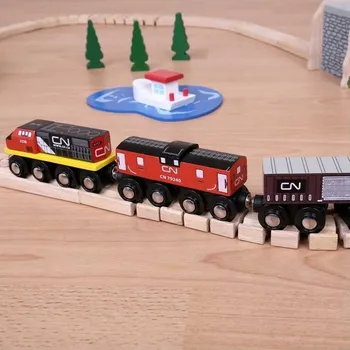 Vláček a vláčkodráha Bigjigs Rail CN nákladní vlak + koleje