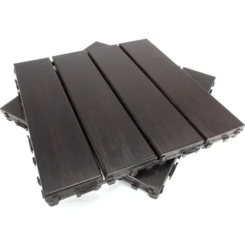 Venkovní dlažba Terasové dlaždice BAMBUS 30 x 30 cm (4 lamely), hluboce karbonizované