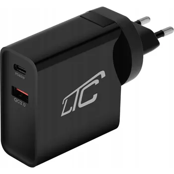 SÍŤOVÁ NABÍJEČKA LTC USB QC 3.0 5V/3A + TYPE-C PD 65W, ČERNÁ