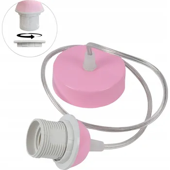 ZÁVĚSNÁ LAMPA STROPNÍ NA LANKU PRO INSTALACI RŮŽOVÁ PATICE E27 72,5 CM