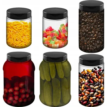 Sklenice 6X SKLENICE (1L, 1,5L, 2,5L) NÁDOBY NA SKLADOVÁNÍ POTRAVIN