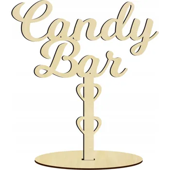 Obraz Dřevěná tabulka nápis Svatební Hostina dekorace Candy Baru