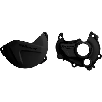 Sada krytu spojkového víka a krytu víka zapalování POLISPORT 90941 černá YAMAHA YZ 250 F 2014-2018