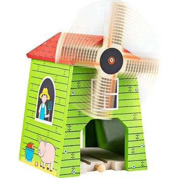 Vláček a vláčkodráha Bigjigs Rail Větrný mlýn
