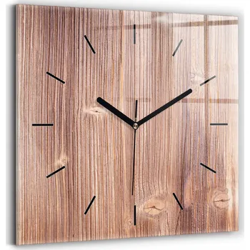 Hodiny Nástěnné Čtvercové Skleněné Hodiny do Moderního Interiéru Papričky 30x30 cm