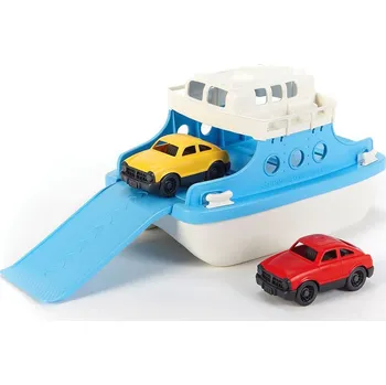Green Toys Trajekt modro-bílý s autíčky