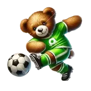 Nažehlovací obrázek - medvěd fotbalista I (dva rozměry), Velikost: Malý