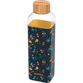 Láhev QUOKKA Storm, Skleněná láhev se silikonovým povrchem NEO TERRAZZO, 700ml, 40028