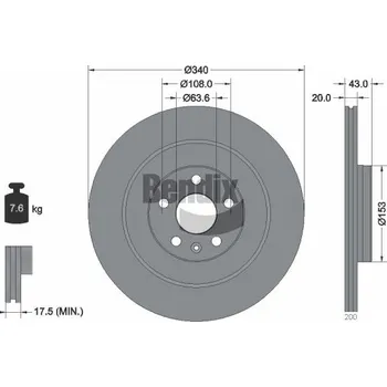 Brzdový kotouč Brzdový kotouč BENDIX Braking BDS1594