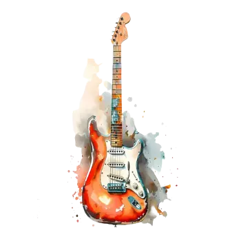 Textilní nažehlovací páska Nažehlovací obrázek - elektrická kytara I (12,0 x 23,0 cm)