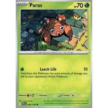 Volný čas Pokémon JTG 004/159 Paras - Journey Together Stav: Near Mint, Verze: NORMAL
