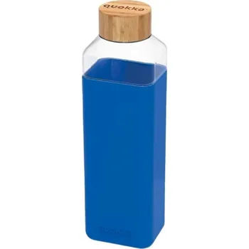 Láhev QUOKKA Storm, Skleněná láhev se silikonovým povrchem AZURE, 700ml, 40029