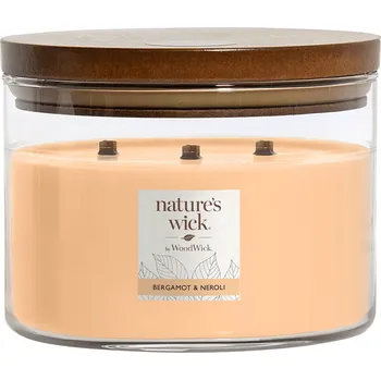 Svíčka Nature's Wick by WoodWick Vonná svíčka Bergamot & Neroli, citrusy, zázvor, vanilka, 433 g 41621