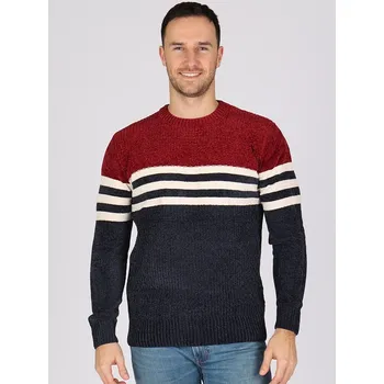 Pánská mikina Evona Pánský svetr PERUN vínovo/modrý L