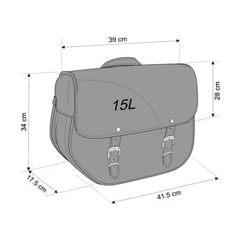 Zavazadlo na motocykl Kožená sedlová brašna CUSTOMACCES SANT LOUIS APS001N černý pár HONDA CRF 100 F 1990-2000