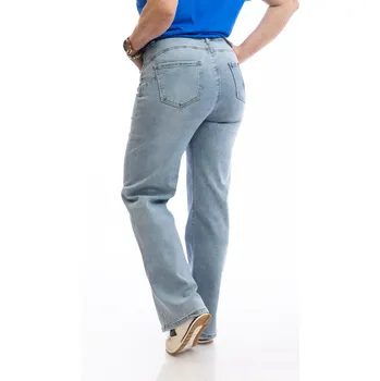 Dámské džíny GOODIES Dámské široké džíny LIGHT BLUES [DJ2602] Barva: Světle modrá, Velikost: 46 (2XL/3XL)