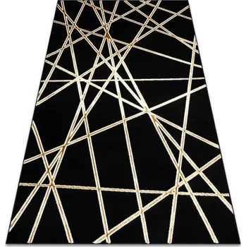 Koberec Koberec ALLURE 1964 geometrický / strukturovaný / glamour, černý / zlatý