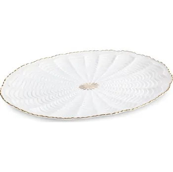 Talíř Dekorační talíř GAIA 04 krémový / zlatý