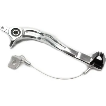 Brzdový pedál MOTION STUFF 83P-0811002 silver body, black steel fixed tip Pevný hrot z oceli HUSQVARNA FE 250 2014-2016