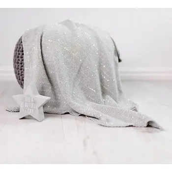 Prostěradlo Bizzi Growin pletená deka Silver Sparkling 100 x 75 cm