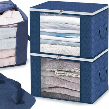 Úložný box 2x ORGANIZÉR TAŠKA PRO SKLADOVÁNÍ OBLEČENÍ DO SKŘÍNĚ NA POVLEČENÍ, PŘIKRÝVKU, OBLEČENÍ
