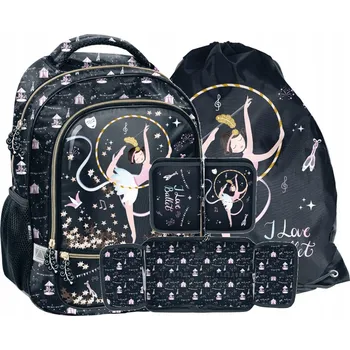 Školní batoh Vícekomorový Školní batoh Paso modrý, odstíny žluté a zlaté