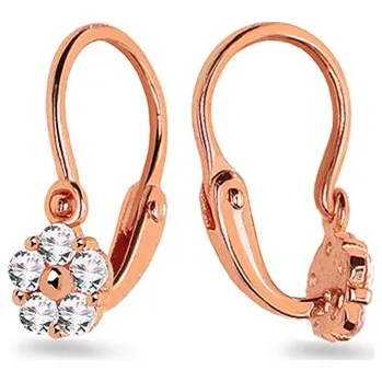 Náušnice Zlaté náušnice se zirkony kvítky, 14K IZ22454R + dárkové balení LUXUS zdarma