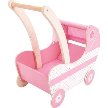 Kočárek pro panenku Bigjigs Toys Dřevěný kočárek pro panenky