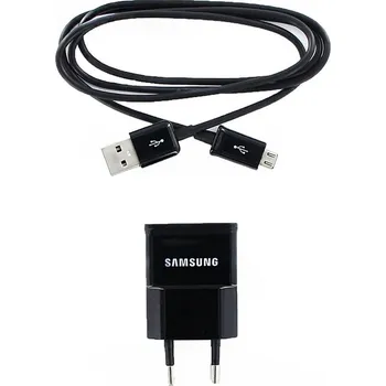 Telefonní příslušenství ETA0U80EBE + ECC1DU5ABE Samsung microUSB Cestovní dobíječ (Bulk)