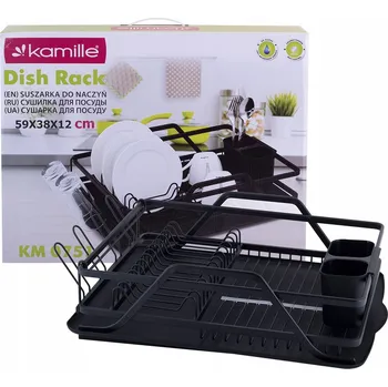 Odkapávač na nádobí ODKAPÁVAČ NA NÁDOBÍ HLINÍKOVÝ S ODNÍMATELNÝM ODKAPÁVAČEM NA PŘÍBORY a táckem KAMILLE