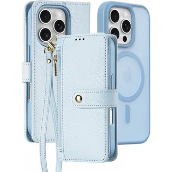 Pouzdro na mobilní telefon DUX DUCIS Lawa 2v1 odnímatelné flipové pouzdro s MagSafe a peněženkou pro iPhone 16 Pro - modré