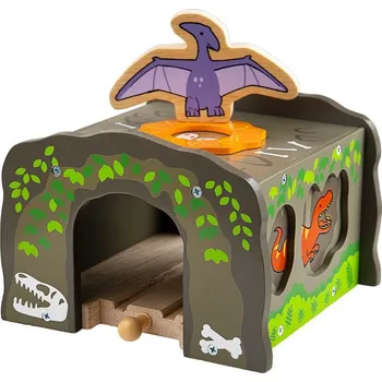 Vláček a vláčkodráha Bigjigs Rail Dinosauří tunel T. Rex