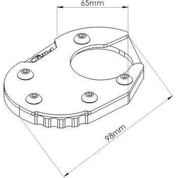 Prodloužení stojánku PUIG 20189N černý BMW R 1250 GS 2019-2021