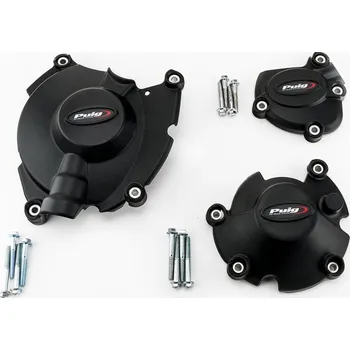 Motodíl Ochranné kryty motoru PUIG 20142N černý zahrnuje pravý, levý kryt a kryt alternátoru YAMAHA MT-10 2016-2019