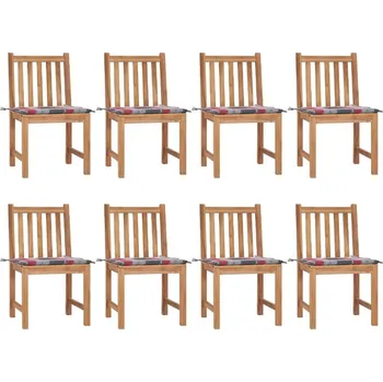 OMAXI Zahradní židle 8 ks s poduškami masivní teak 449240