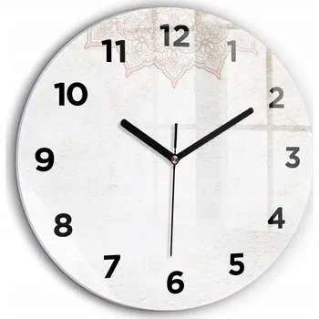 Hodiny Moderní skleněné nástěnné hodiny Dekorativní design černé ručičky průměr 60 cm