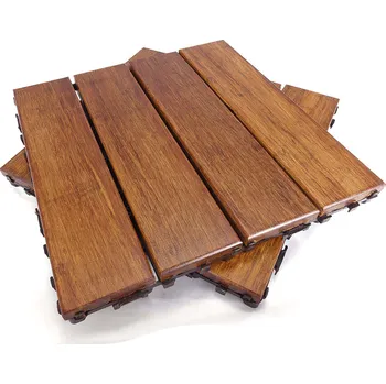 Venkovní dlažba Terasové dlaždice BAMBUS 30 x 30 cm (4 lamely), středně karbonizované