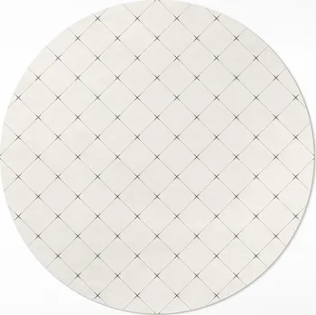 Koberec Kulatý vinylový Koberec S Potiskem průměr 50 cm, jemné čtverce, světlé dlaždice