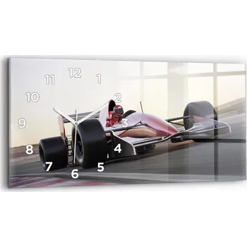 Hodiny Skleněné horizontální nástěnné hodiny S Potiskem Sportovní formule 60 x 30 cm