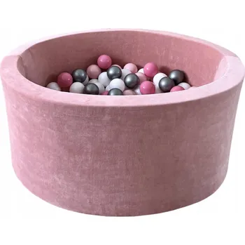 Dětsný nábytek Suchý bazén s kuličkami Velvet 40x90 Růžový 250 míčků - HOTOVÝ MIX.