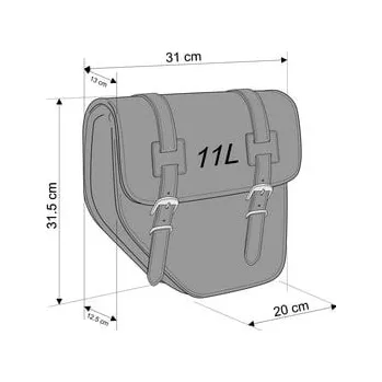 Zavazadlo na motocykl Kožená sedlová brašna CUSTOMACCES IBIZA API001N černý pár HONDA VT 600 C Shadow 1988-2000