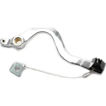 Brzdový pedál MOTION STUFF 83P-0861002 silver body, black steel fixed tip Pevný hrot z oceli HUSQVARNA TE 250 2004-2013