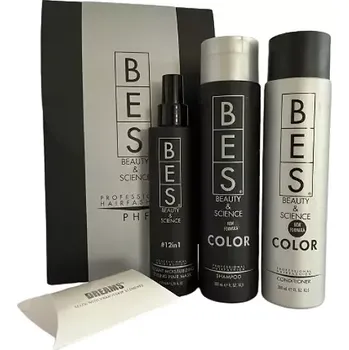 Kosmetická sada Bes dárková sada Color šampon, balzám a 12in1 maska na vlasy s přívěskem Swarovski zdarma