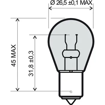 Elektroinstalace pro motocykl Lamp RMS 246510201 12V 21W, BA15S oranžová 246510201