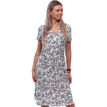 Dámské noční prádlo Šedá květovaná jemná košilka pro ženy 1D1496 šedá xl