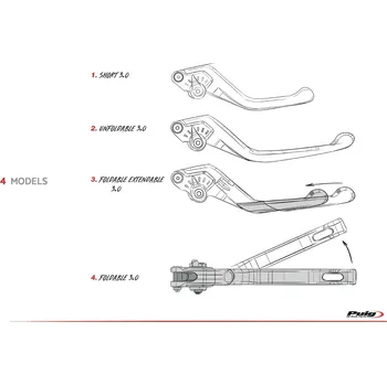 Páčka spojky bez adaptéru PUIG 3.0 230NO krátké černá/zlatá TRIUMPH Speed Triple 1050 2005-2020