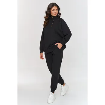 Tepláková souprava s mikinou na patentky A5 Barva: Černá, Velikost: ONE SIZE