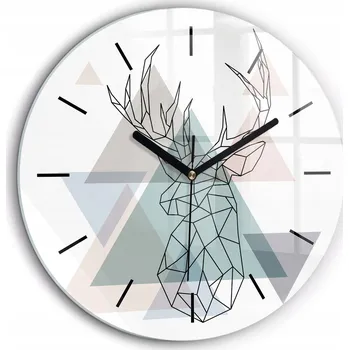 Hodiny Čtvercové Skleněné Nástěnné Hodiny do Kanceláře Sob, Skandinávský Styl, průměr 60 cm