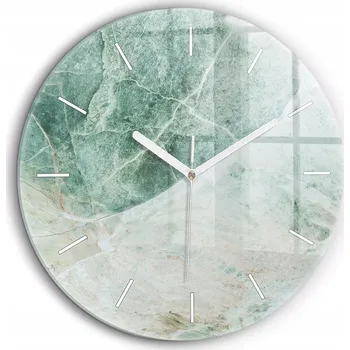 Hodiny Skleněné čtvercové nástěnné hodiny S Potiskem Mramor Kámen Textura průměr 60 cm