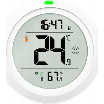 WiFi Teploměr Senzor Teploty a Vlhkosti Vlhkoměr Tuya LCD Bílý
